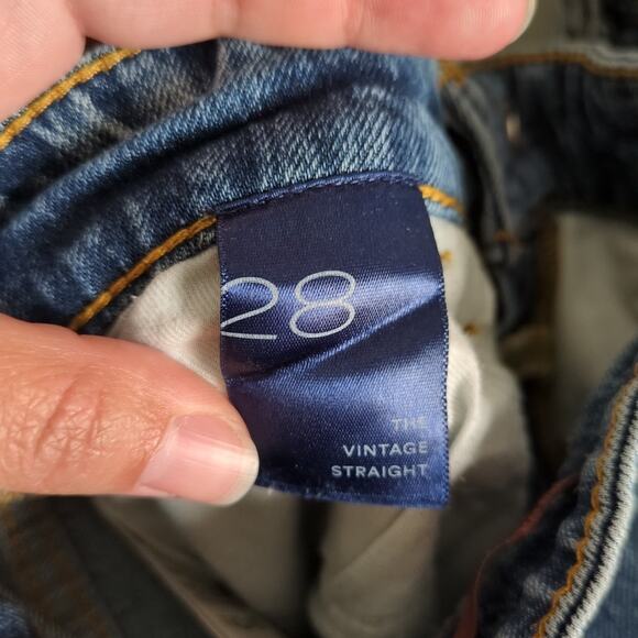 PILCRO Anthropologie The Vintage Straight Jean Medium Wash Raw Hem Women's 28 - Picture 5 of 7